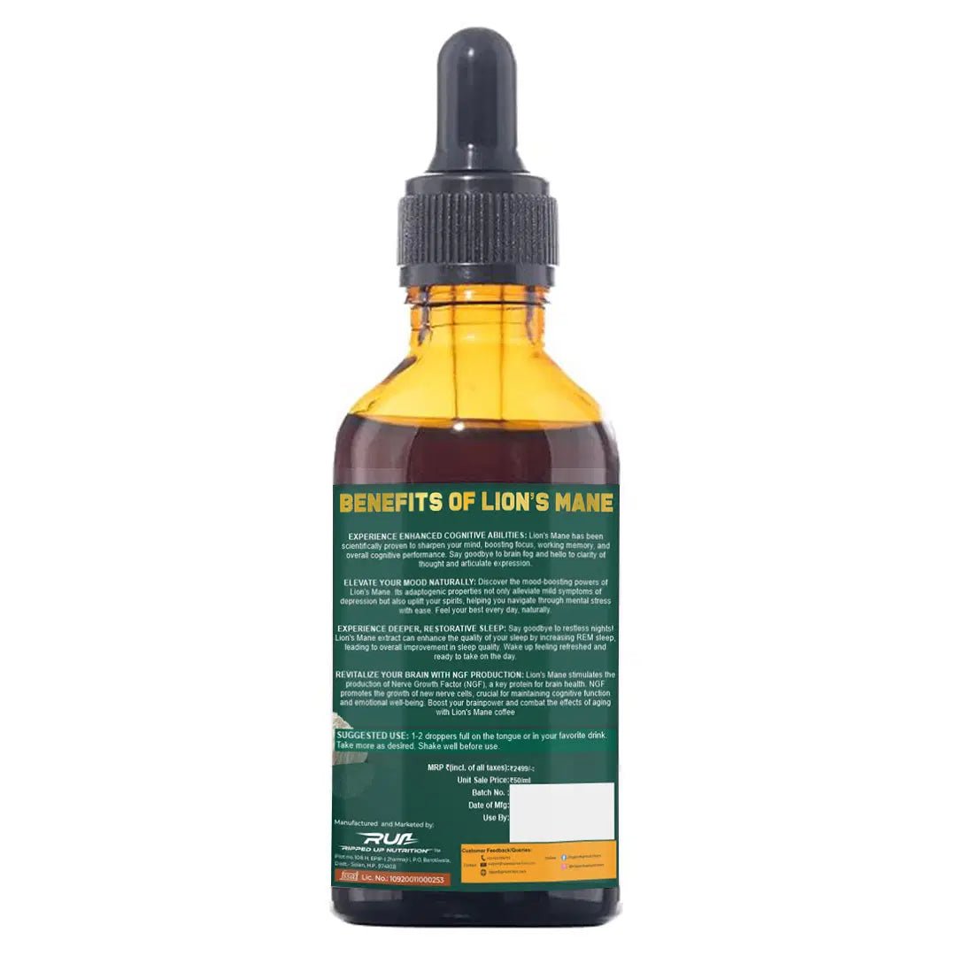 Lion's Mane Mushroom Liquid Extract - Ripped Up Nutrition