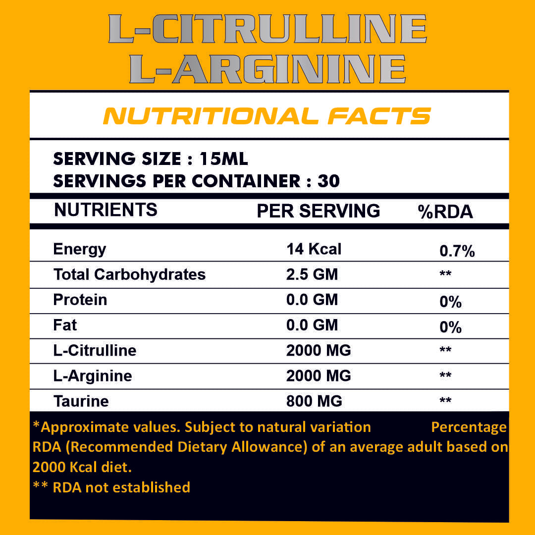 Liquid L- Citrulline + L- Arginine + Taurine