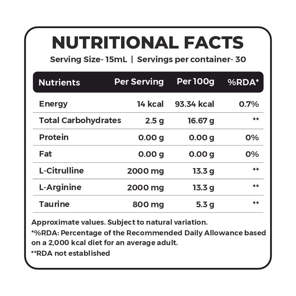 Vein Rush (Liquid L-Citrulline, L-Arginine & Taurine)
