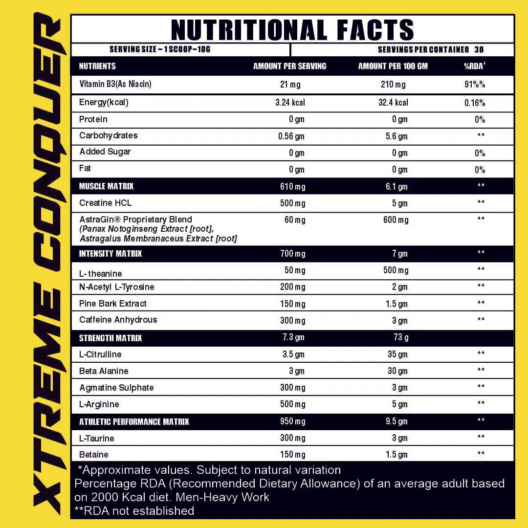 Conquer Xtreme Pre - workout - Ripped Up Nutrition