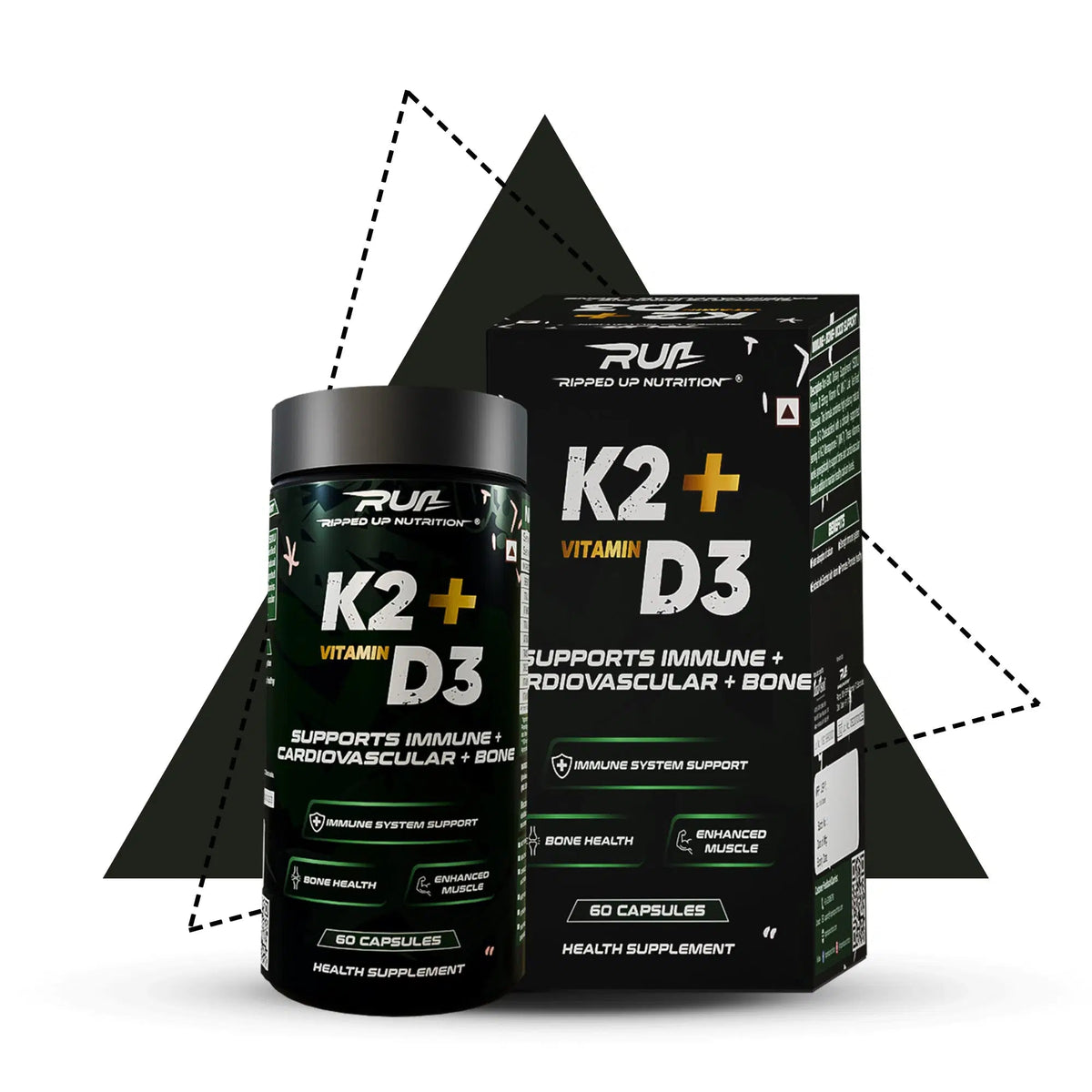 K2+ D3 (K2 - 55 MCG | D3 - 600 IU) - Ripped Up Nutrition