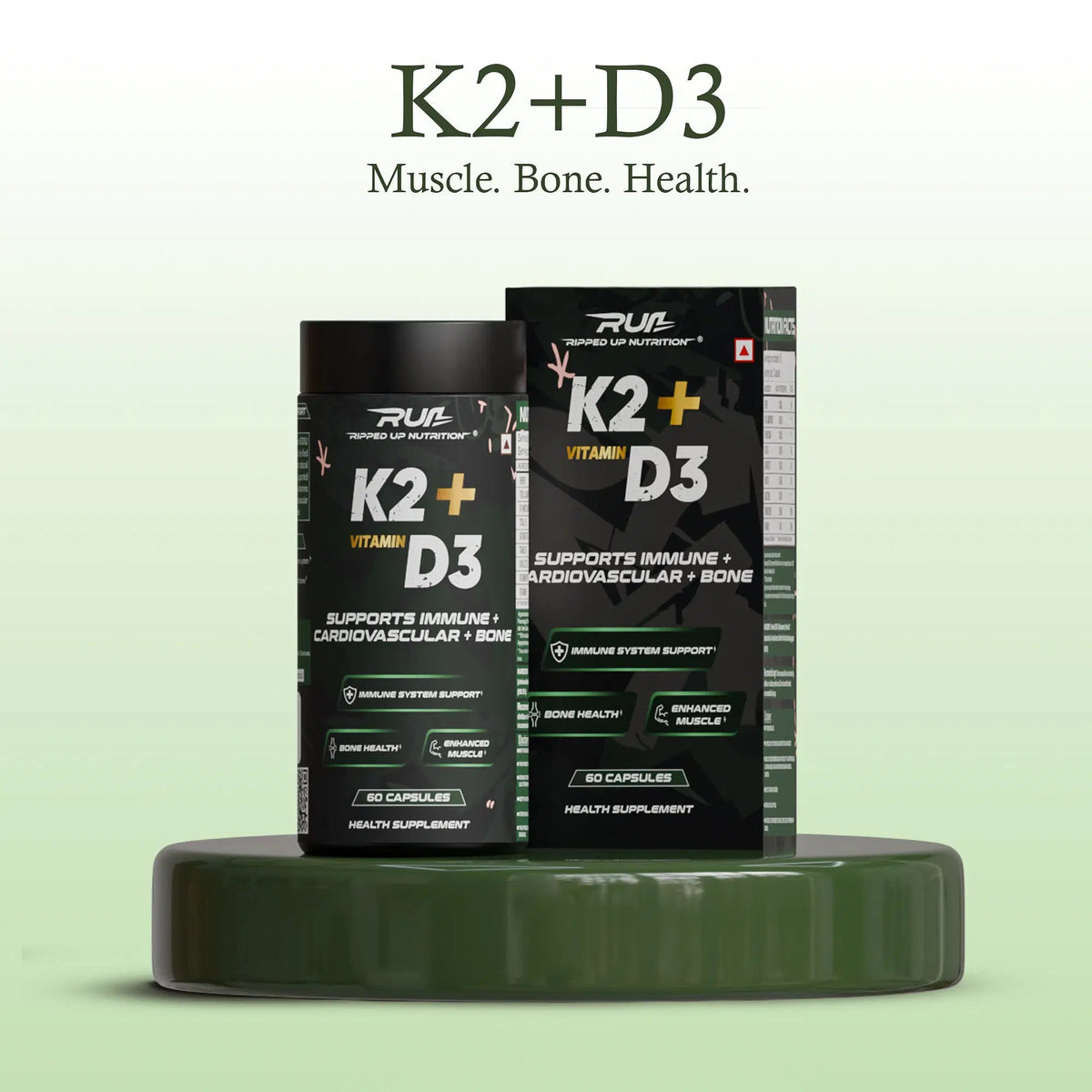 K2+ D3 (K2 - 55 MCG | D3 - 600 IU) - Ripped Up Nutrition