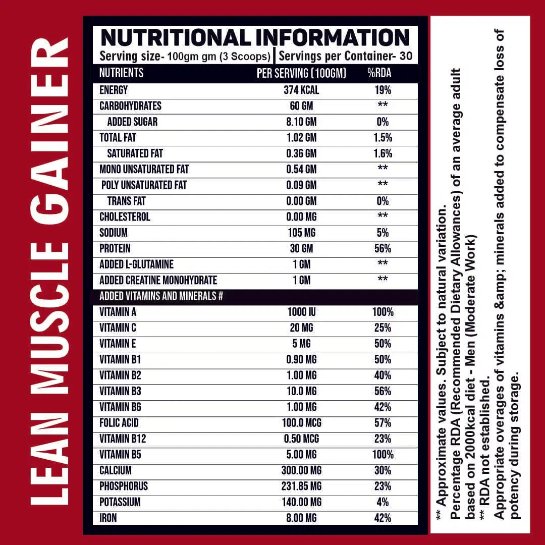 Lean Muscle Gainer - Ripped Up Nutrition